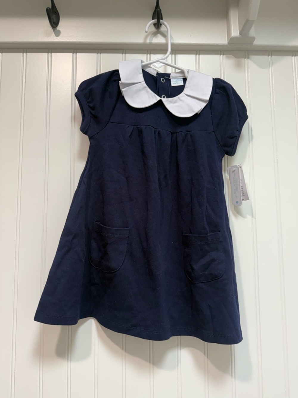 Edgehill Collection Navy Dress with White Peter Pan Collar